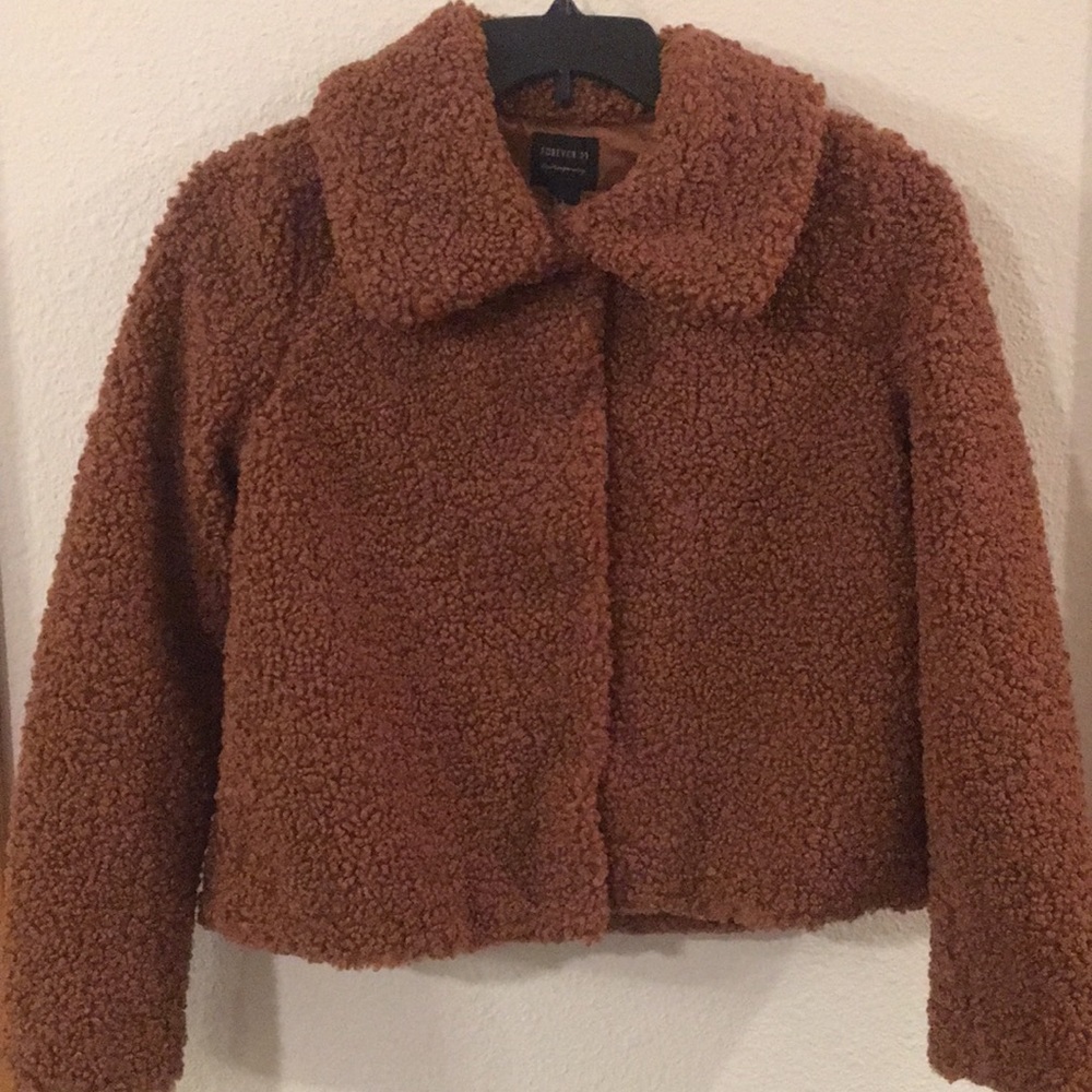 Forever 21 Contemporary Fluffy Teddy Bear Jacket